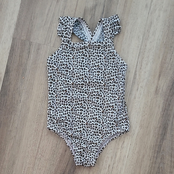 GAP Baby Leopard Print Ruffle One piece Swimsuit 2T - Picture 1 of 4